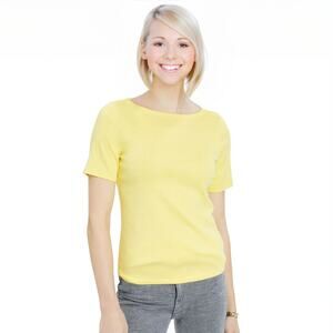 NWT Charter Club Yellow Short Sleeve Top Sz XS